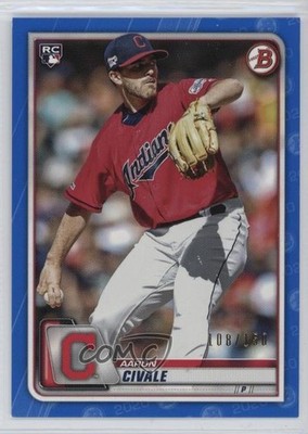2020 Bowman Blue /150 Aaron Civale #40 Rookie RC 0a4r