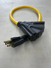 Heavy duty outdoor 2 foot triple outlet cord
