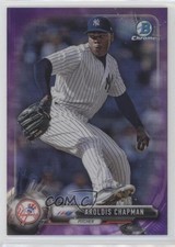 2017 Bowman Chrome Purple Refractor 101/250 Aroldis Chapman #65 l8x