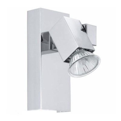 Eglo Halogen Wandlampe Piana Chrom 40W GU10 warmweiß schwenkbar mit Schalter