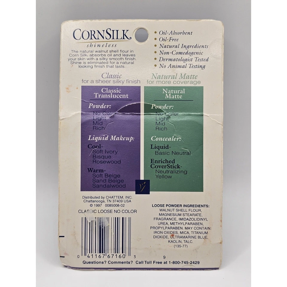 Polvo suelto translúcido clásico de seda de maíz sin color transparente sin brillo 1997 Foto 4 de 4