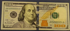 "Six Of A Kind 5's" Trinary $100 Bill - Serial Number JB52555554A - 2009 Series — photo 2
