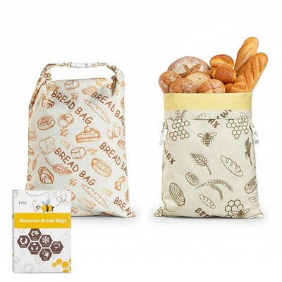 Beeswax Bread Bags for Sourdough & Homemade Bread - Reusable, Eco-Friendly Fo...