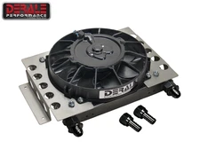 Derale 15 Row Atomic Cool Plate & Fin Remote Cooler -8AN 8" Fan 12.75" x 9.375"