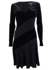 Lauren by Ralph Lauren Women's Velvet Fit & Flare Dress (0, Black)