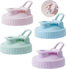 4 Pack Wide Mouth Mason Jar Lids Pour Spout with Handle Leakproof Flip Caps