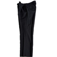 Chaps Men's Suit Separate-Pant 34"x30" Black Pinstriped 100% Wool