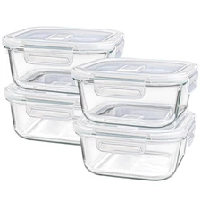 Sandwich Containers/for Lunch, 24 oz Freezer Safe Borosilicate Glass Food Sto...