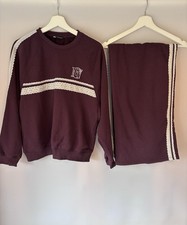 Zara burgendy Top And Trouser Coord Tracksuit Loungewear Set Size M Fits 10-12
