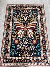New Tukdak Butterfly  Rug lightweight Vibrant Floral Art Nouveau Style 180x120cm