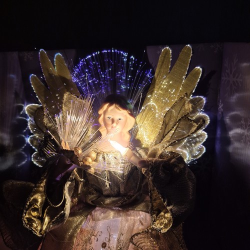 Fiber Optic Angel Lightup Christmas Tree Topper Table Center Piece Holiday 10In. - Picture 3 of 13
