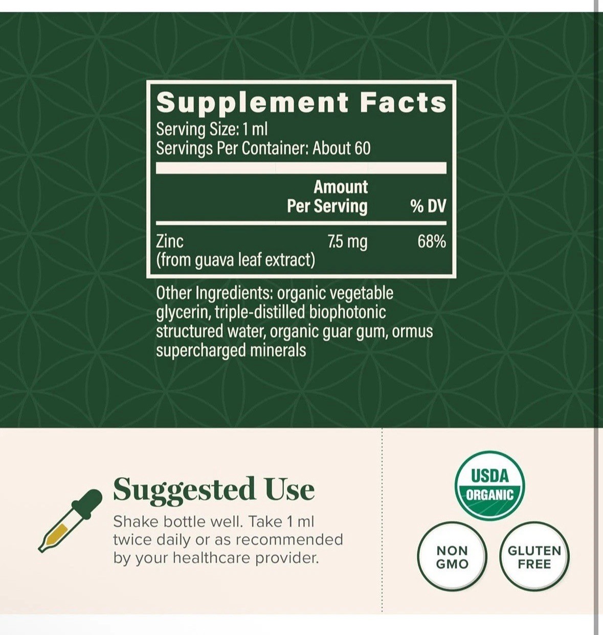 Global Healing Plant-Based Zinc from Guava Leaf 2 fl oz | Organic Immune Support