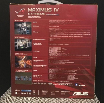Asus Maximus Iv Extreme Motherboard Atx Gaming Overclocking Intel Socket