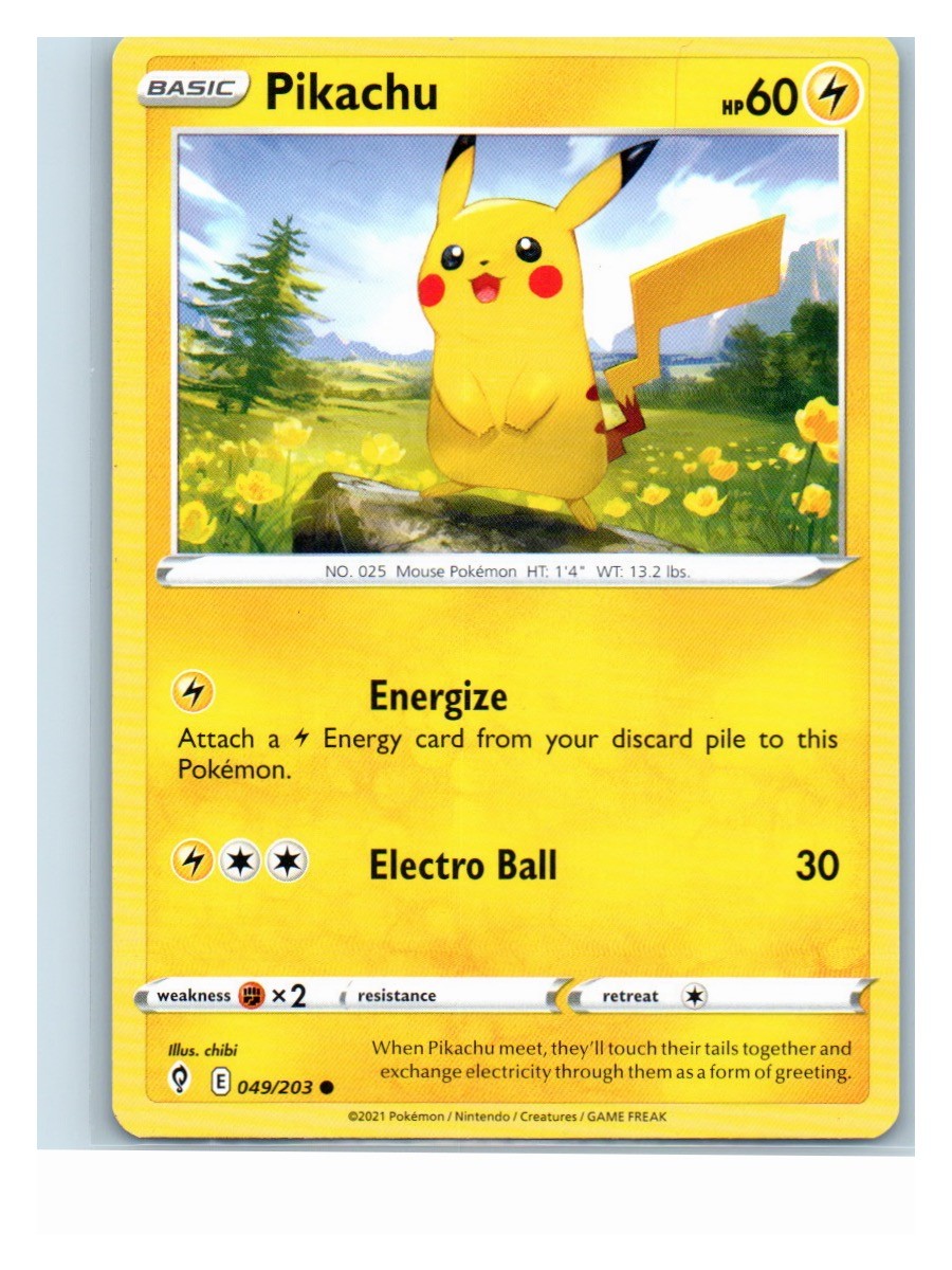Pikachu Common SWSH07: Evolving Skies 049/203 NM