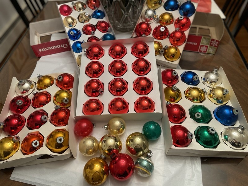 Vintage lot Glass Christmas Ornaments Rauch And Made In USA