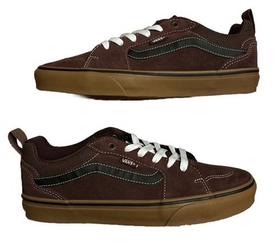 VANS Filmore Men's Athletic Sneakers Chocolate Gum Suede Mesh Low Top Rubber