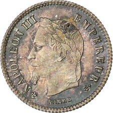 [#136554] France, Napoleon III, 20 Centimes, 1867, Strasbourg, Silver, EF