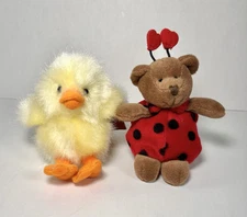 Russ Lovely Ladybug & Chickles Mini Plush Spring Stuffed Animal Toys Set Of 2