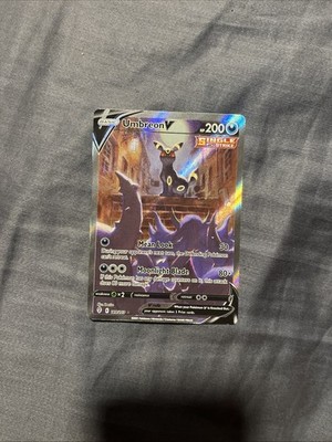 Pokémon Umbreon v TCG Holo Ultra Rare Card Evolving Skies 189/203