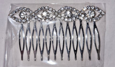CLEAR Crystal Hair Comb Crystal Elements Prom Wedding 3 1/4 inches wide 2" Tall