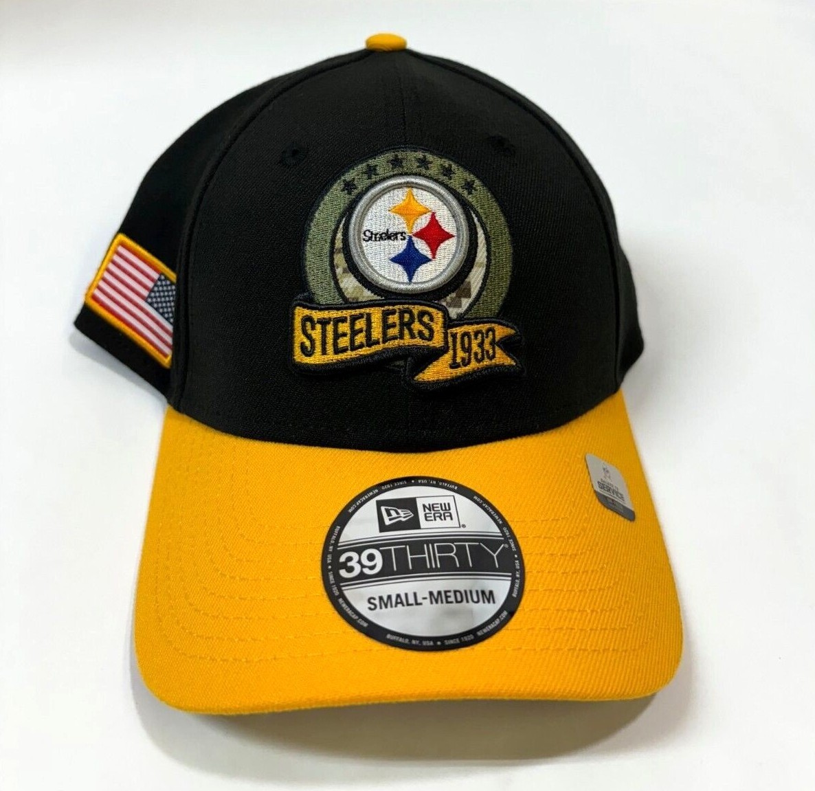 Pittsburgh Steelers NFL NE 2022 Salute To Service Flex-Fit Hat Black