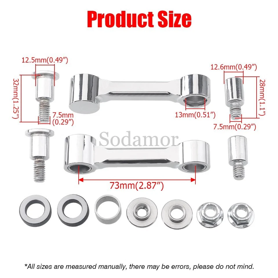 Front Fender Mount Bracket Kits Chrome For Harley Softail Springer FXSTS 93-06 - Imagem 2 de 4