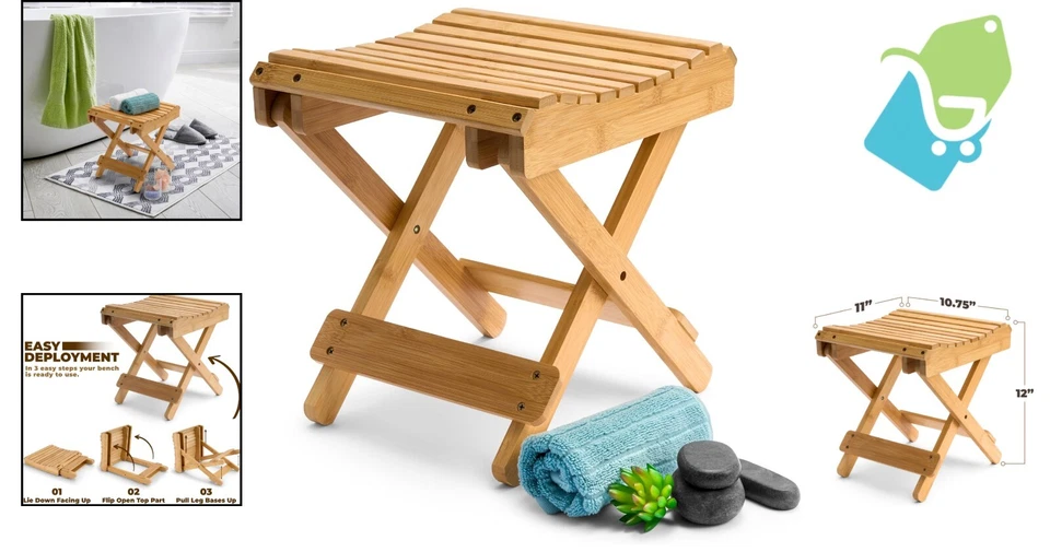 Compact Eco-Friendly Folding Step Stool for Shower & Bath - 130 lb Capacity - Image 2 of 4