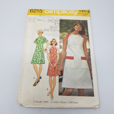 Vintage Simplicity 6215 Aline Flutter Sleeve Dress Sewing Pattern ...