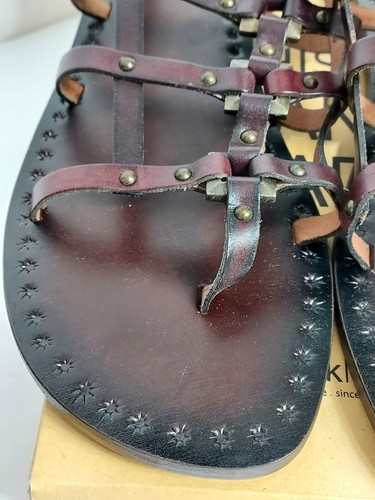 Sandali in pelle Sundance nuovi con etichette taglia 10 Calcutta borchie Laid-back-londra FATTI A MANO - Foto 11 di 16
