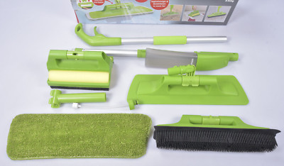 Spray-Mopp Multifunktional 5-tlg Bodenwischer Teppichreiniger Gummibesen Fenster