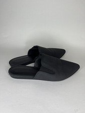 Jenni Kayne Womens Black smooth leather Mules Size 35 US 5 Flats Slides Shoes