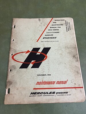 Original Hercules GO G Series 3 4 6 Cylinder Engine Maintenance Manual