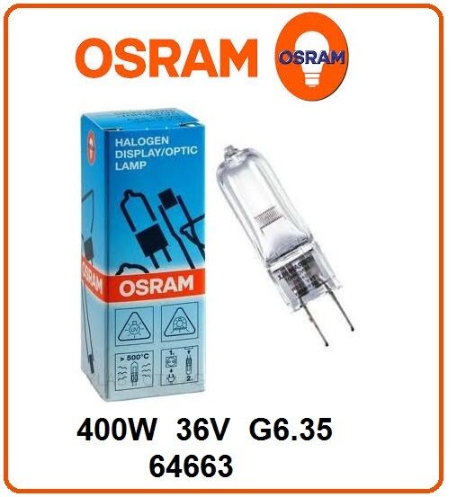 OSRAM HLX 64663 400 Watt G6,35 EVD A1//239 Lampe Halogen 36 Volt