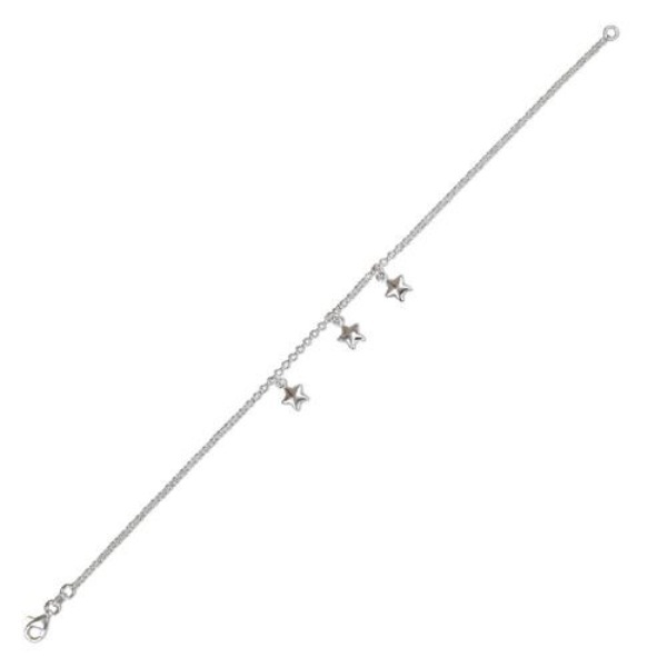 925 Sterling Silver Small Hanging Star Anklet Mum's Girls B'Day GIFT BOX NEW