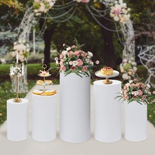 5pcs Cylinder Pedestal Art Decor Stand for Wedding Cake Display Pillars Plinths