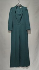 Eliza J Size 6 Green Long-Sleeve Wide Legged Jumpsuit