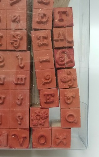 HSN Princess Font Stamp Set ABC Alphabet 63 Peice wooden rubber - Picture 5 of 12