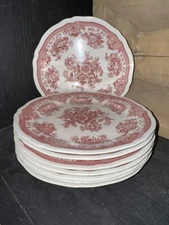 Villeroy & Boch Red Fasan Pattern HTF Luncheon Plates (8)
