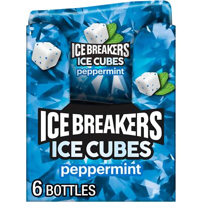 Ice Breakers Ice Cubes Peppermint Sugar Free Chewing Gum 40 Count Pack Of 6