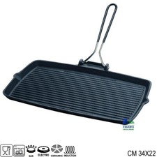 BISTECCHIERA PIASTRA IN GHISA CM 34X22 MIXGRILL RETTANGOLARE ANCHE X INDUZIONE