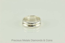 Sterling Silver 6mm Polished Ribbed Band Ring 925 Sz: 6.5