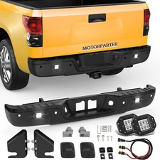 Black Rear Bumper W Dubble Lights For 2007-2013 Toyota Tundra W Sensor Holes