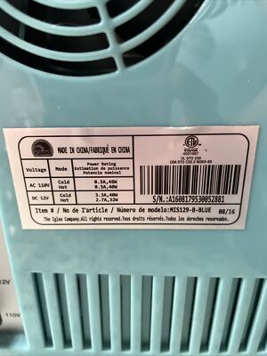 Igloo Retro Blue Mini Fridge Keeps Things Hot Or Cold Works Tested