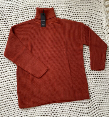 Threadbare Marina Oversized Roll Neck Jumper In Ginger Spice UK 12/US 8 NWT