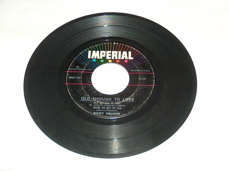 45 RPM Ricky Nelson Old Enough To Love IMP 161 Pop Vocal Vinyl EP Record VG - Image 2 of 4