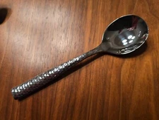 Fortessa Lucca Faceted Set 12 Soup Spoons - 18/10 Stainless Steel Flatware