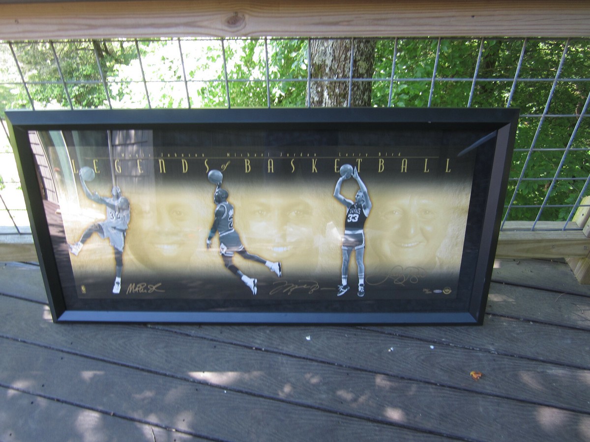 michael jordan magic johnson larry bird autograph
