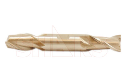 Shars 1/4'' x 3/8 RH 2 Flute M42 Cobalt Double End Mill Weldon Shank !{