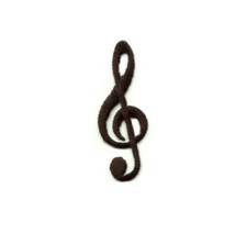 Music - Musical Note - Cleft Note - School - Band - Embroidered Iron On Patch