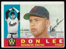 DON LEE Signed Autographed 1960 Topps Baseball Card #503 AUTO